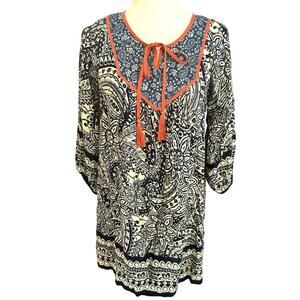 Flying Tomato Womens Tunic Paisley Boho Blouse Size Small